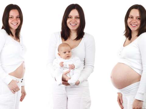 pregnant woman and baby