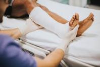 patient with a broken leg