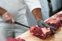 chopping meat